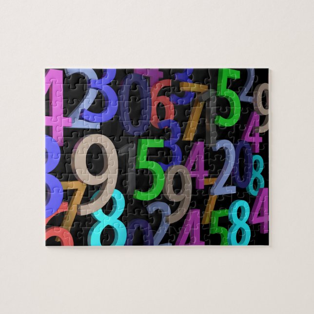 A Mixture of Colorful Numbers Pattern Jigsaw Puzzle (Horizontal)