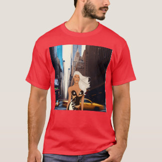 A model walking in the big and busy city vintage T-Shirt
