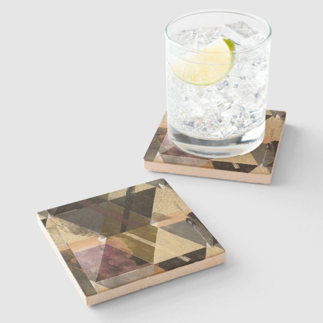 A modern abstract design stone coaster (Side)