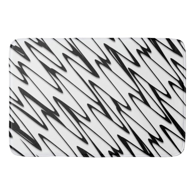 A Modern Abstract Energetic Line Art  Bath Mat (Front)