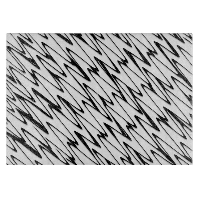 A Modern Abstract Energetic Line Art  Cutting Board (Front)