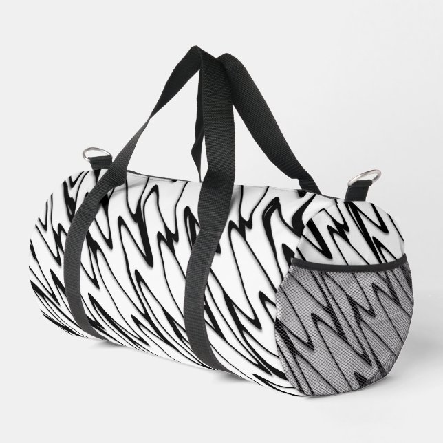 A Modern Abstract Energetic Line Art  Duffle Bag (Right Corner)