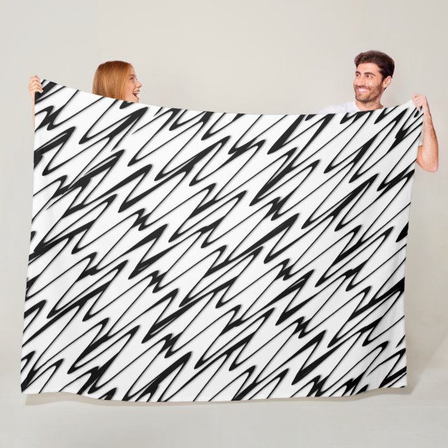 A Modern Abstract Energetic Line Art  Fleece Blanket (In Situ)
