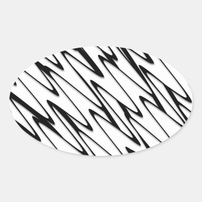 A Modern Abstract Energetic Line Art  Oval Sticker (Front)