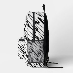 A Modern Abstract Energetic Line Art Printed Backpack