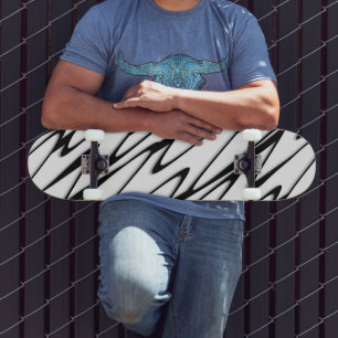 A Modern Abstract Energetic Line Art  Skateboard
