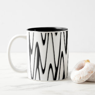 A Modern Abstract Energetic Line Art Two-Tone Coffee Mug