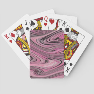 A Modern Abstract Pink Black Wave Pattern Playing Cards