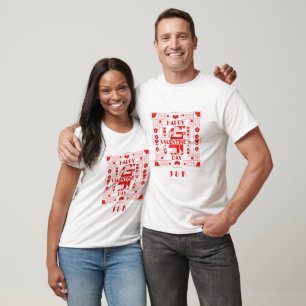 A modern Bauhaus personalised Valentine’s Day T-Shirt