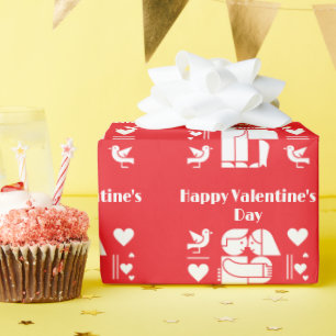 A modern Bauhaus-style Valentine’s Day Wrapping Paper