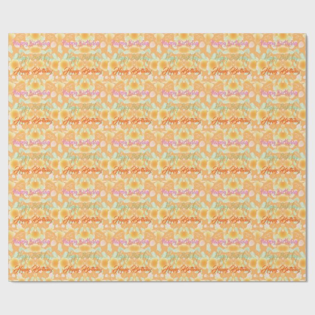 A Modern Happy Birthday Wrapping Paper (Flat)
