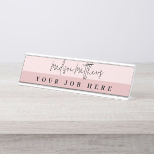 A modern minimalist handwritten script typography  desk name plate