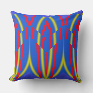 A modern multicolor all over fabric print pattern cushion