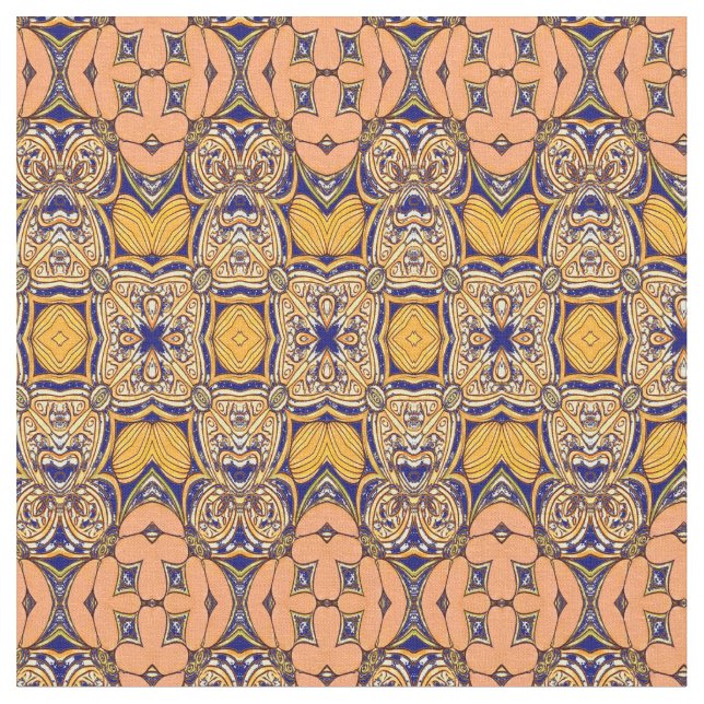 A modern multicolor fabric print pattern design  (Close Up)