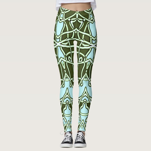 A modern multicolor seamless "Ratti_Creative_Arts" Leggings (Front)