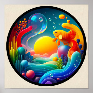 A modern nature themed abstract poster