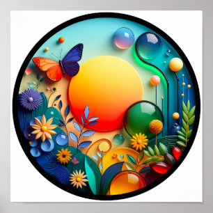 A modern nature themed abstract poster