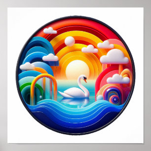 A modern nature themed abstract poster