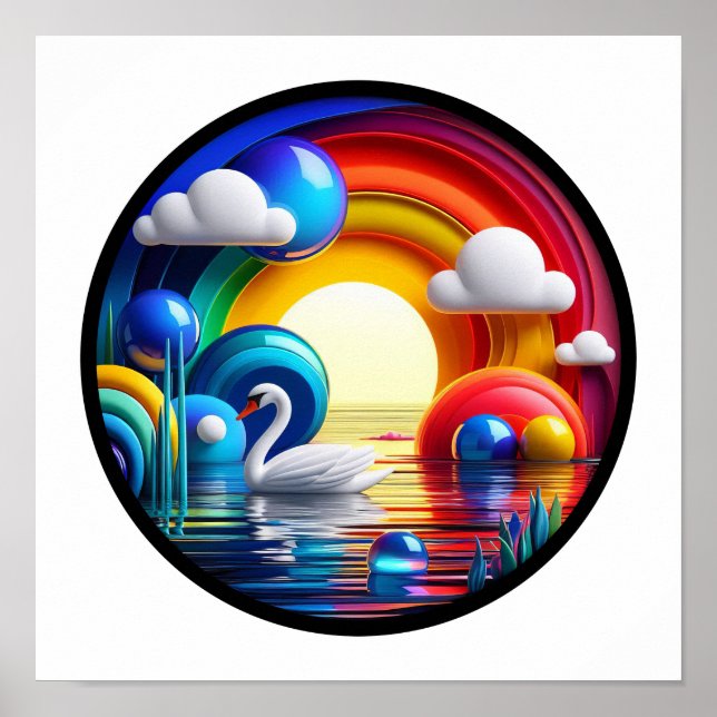 A modern nature themed abstract poster (Front)