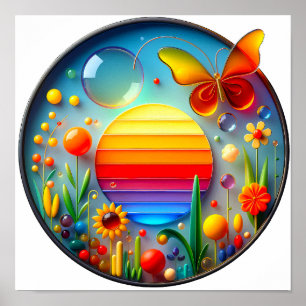 A modern nature themed abstract poster