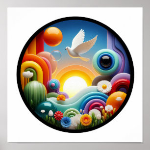 A modern nature themed abstract poster