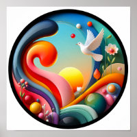 A modern nature themed abstract poster