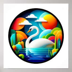 A modern nature themed abstract poster