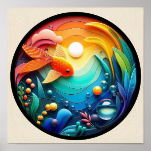 A modern nature themed abstract poster