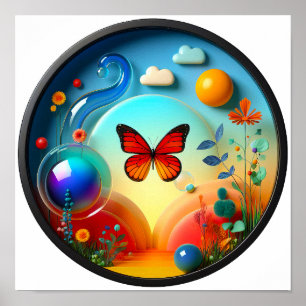 A modern nature themed abstract poster