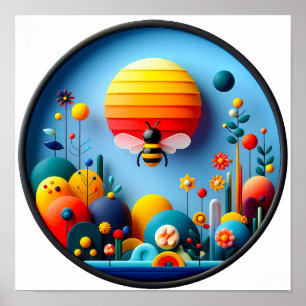 A modern nature themed abstract poster