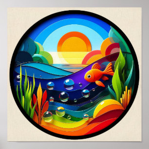 A modern nature themed abstract poster
