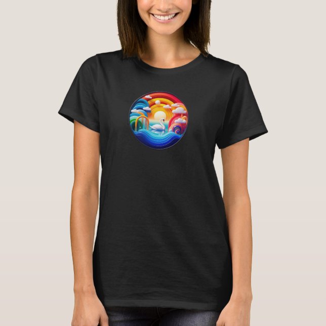 A modern nature themed abstract t-shirt design (Front)