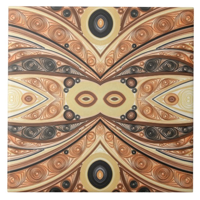 A modern seamless multicolor classic pattern ceram ceramic tile (Front)
