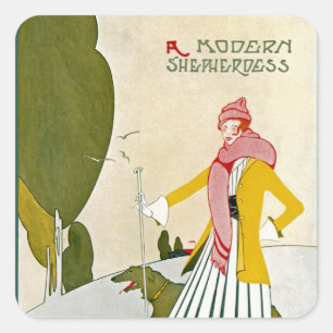 A Modern Shepherdess Square Sticker
