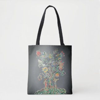 A modern tree of life tote bag