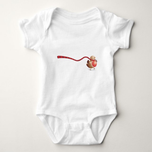 A modern version of the Robin Red Breast Baby Bodysuit (Front)