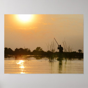 A Mokoro On The Okavango Delta, Botswana, Africa.. Poster