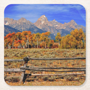 A Moment in Wyoming in Autumn Square Paper Coaster