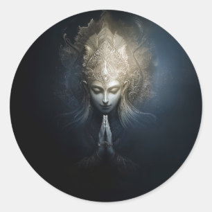 A Moment of Grace   Meditation Art Classic Round Sticker