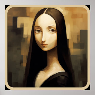 A Mona Lisa reimagined, a classic but also new. Poster