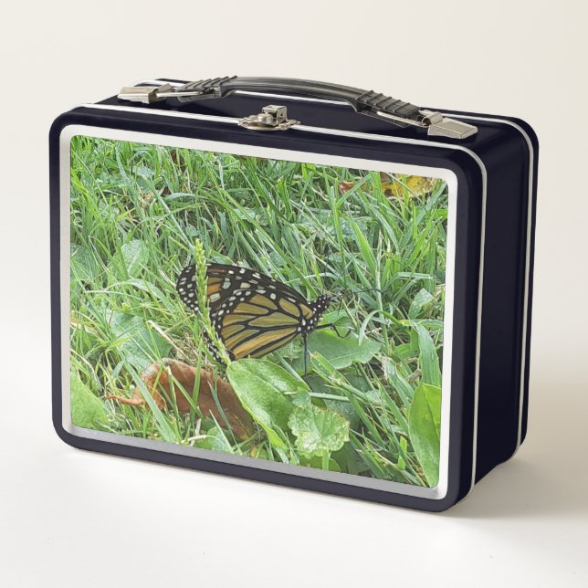 A Monarch Butterfly Metal Lunch Box (Front)
