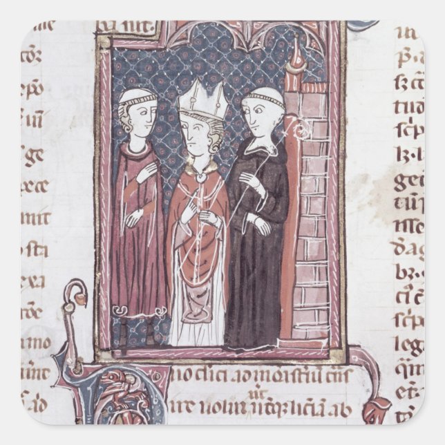 A Monk, a Bishop and an Abbot Square Sticker (Front)