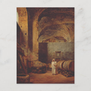 A Monk in a Ruin of Wine Cellar Postcard