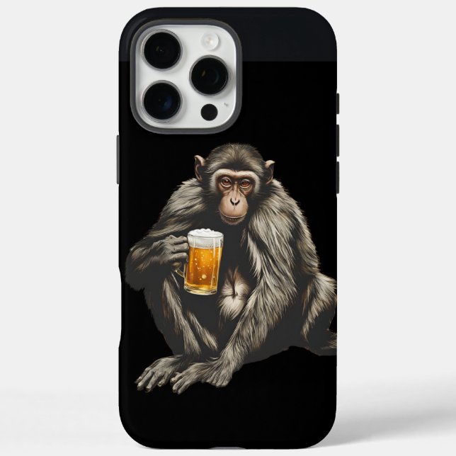 a monkey with a beer in its hand Case-Mate iPhone case (Back)