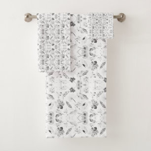 A monochromatic design showcasing a multitude of f bath towel set