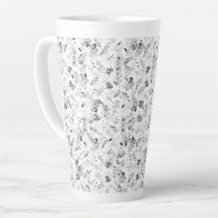 A monochromatic design showcasing a multitude of f latte mug