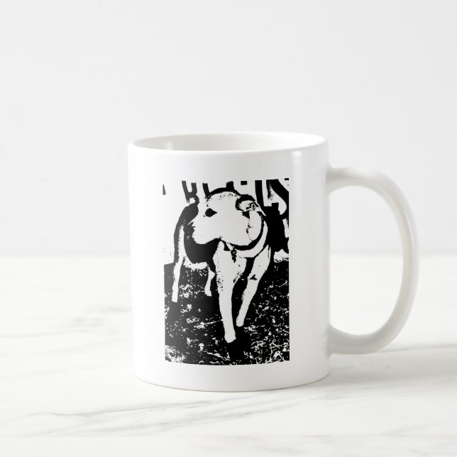 A monochromatic mixed breed Pitbull puppy dog Coffee Mug (Right)