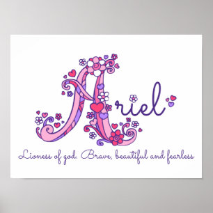 A monogram art Ariel girls name meaning poster