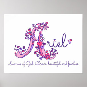 A monogram art Ariel girls name meaning poster