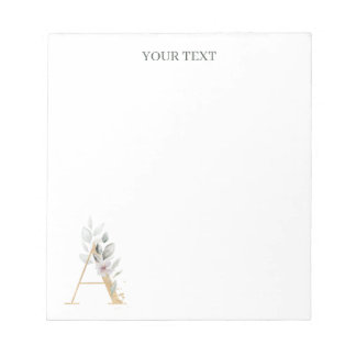 A Monogram Floral Personalised Notepad